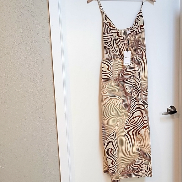 REISS | Rosie Animal Print Faux Wrap Style Dress - Picture 2 of 16